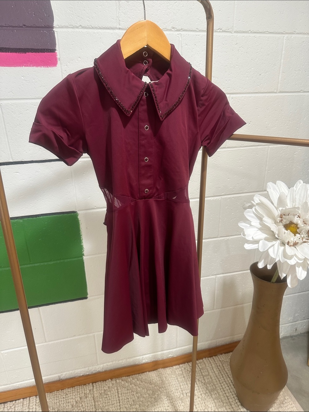 Dance costume burgundy dress